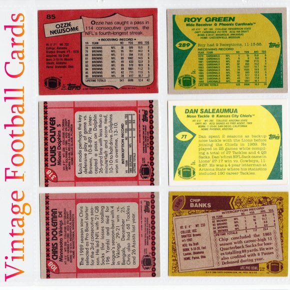 Vintage Football Cards Lot 100 - Picture 2 of 4